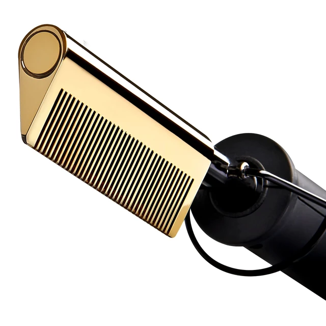 Alt view image 3 of 7 - Hot Comb Hair Straightener 450 Degrees, Straight Teeth Electric Heating Comb, Pressing Comb Brush for Straightening Hair and Beard, Curling Iron for Natural Black Hair