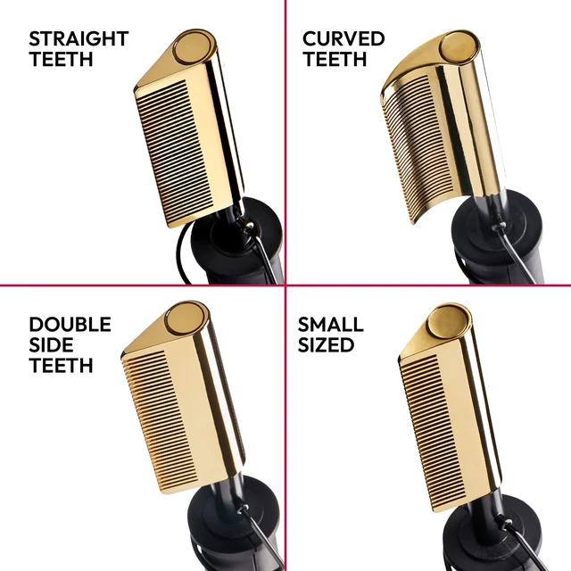 Alt view image 7 of 7 - Hot Comb Hair Straightener 450 Degrees, Straight Teeth Electric Heating Comb, Pressing Comb Brush for Straightening Hair and Beard, Curling Iron for Natural Black Hair