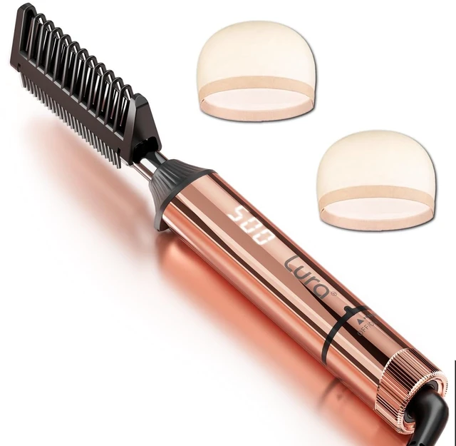 Main image of Nano Titanium 250-500°F Hot Comb for Black Hair with 6 Adjustable Temp | High Heat Pressing Comb for Black Women Hair,Hair Straightener Comb for Afro Hair,Heat Comb for Synthetic Wigs(Rose Gold)
