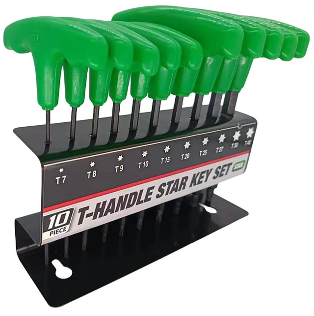 Main image of Professional T Handle Star Key Wrenches Set,T7-T40 Star Wrench with T-Handle,Multi-purpose Screwdriver Repair Tool for DIY, Auto Bike Repair Tool 10PCS
