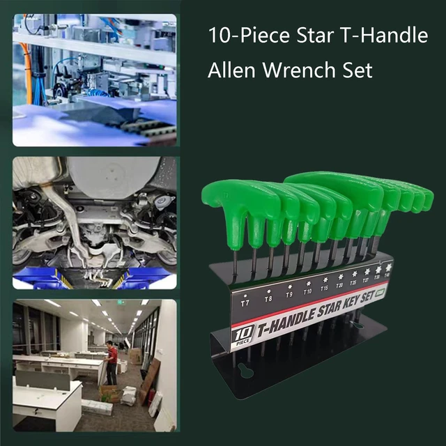 Alt view image 6 of 7 - Professional T Handle Star Key Wrenches Set,T7-T40 Star Wrench with T-Handle,Multi-purpose Screwdriver Repair Tool for DIY, Auto Bike Repair Tool 10PCS