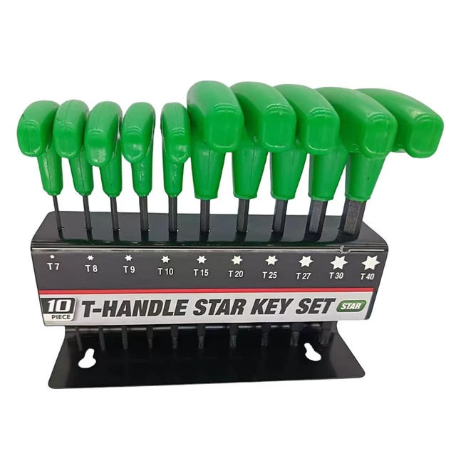 Alt view image 7 of 7 - Professional T Handle Star Key Wrenches Set,T7-T40 Star Wrench with T-Handle,Multi-purpose Screwdriver Repair Tool for DIY, Auto Bike Repair Tool 10PCS