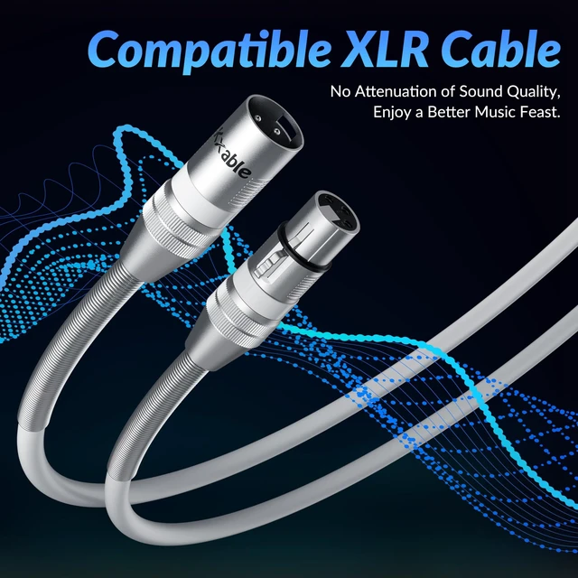 Alt view image 5 of 7 - Premium XLR Cable 6 FT, 3 Pins XLR Microphone Male to Female Cord, White | Balanced Mic, 22AWG Pure Copper, Metal Spring SR, Zinc Alloy Plug, for Speaker, Mixing Board, Podcast, with 5 Ties, OD: 6.5mm