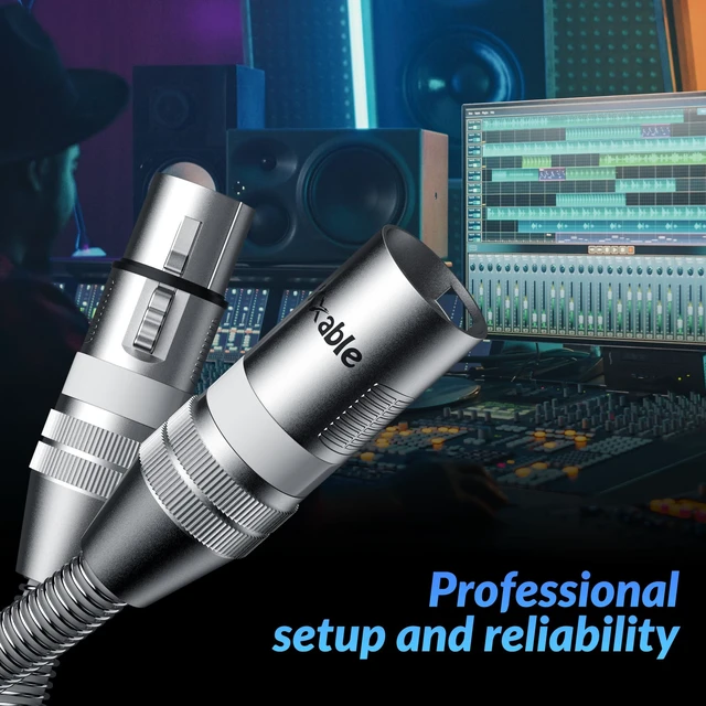 Alt view image 6 of 7 - Premium XLR Cable 6 FT, 3 Pins XLR Microphone Male to Female Cord, White | Balanced Mic, 22AWG Pure Copper, Metal Spring SR, Zinc Alloy Plug, for Speaker, Mixing Board, Podcast, with 5 Ties, OD: 6.5mm