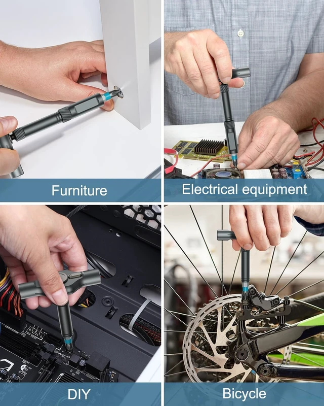Alt view image 2 of 6 - Upgraded 24 in 1 Ratchet Screwdriver Set, Magnetic Screwdriver Set, T Handle Multi Bit DIY Repair Tool Kit with Storage Case for Valentine's Day Gifts Furniture, Bicycle and DIY Free Combination
