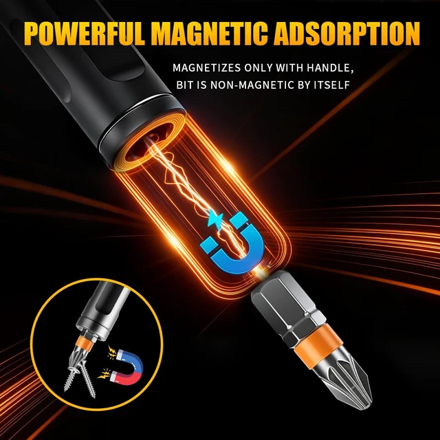 Alt view image 5 of 7 - 24 in1 Magnetic Screwdriver Set, Multi-Bit Ratchet Screwdriver Kit with S2 Steel Precision Bits,Detachable T-Handle Ratchet Screwdriver Set for PC,Bicycle, Electronics, Furniture, DIY, Gift for Him