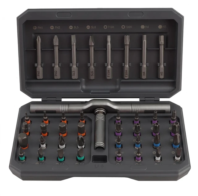 Main image of 42 in 1 Magnetic Ratchet Screwdriver, T Handle Ratchet Screwdriver | Detachable Ratchet Screwdriver with Storage Case Detachable T-Handle Repair Tool Kit for DIY, Electronics