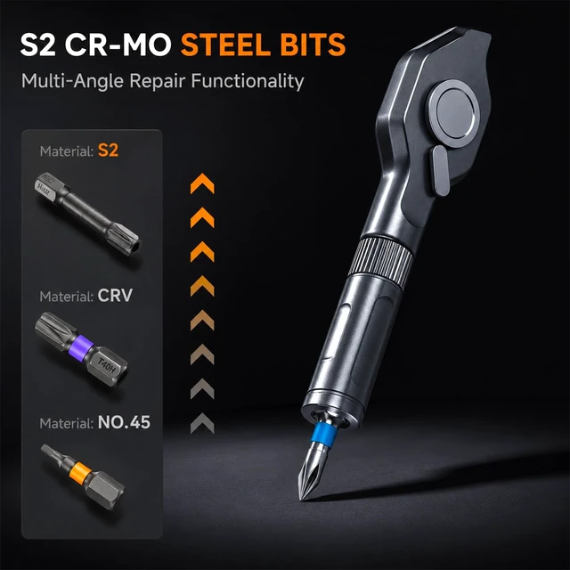 Alt view image 6 of 7 - 42 in 1 Magnetic Screwdriver Set, Ratcheting Screwdriver Set with T Handle and S2 Steel Bits, Repair Tool Kit for Computer, Eyeglass, Bicycle, Watch, Furniture and Daily DIY