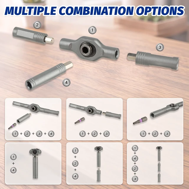 Alt view image 3 of 7 - 42 in 1 Magnetic Ratchet Screwdriver, T Handle Ratchet Screwdriver | Detachable Ratchet Screwdriver with Storage Case Detachable T-Handle Repair Tool Kit for DIY, Electronics