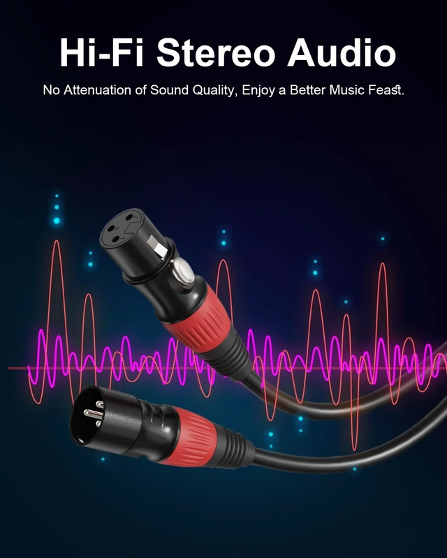 Alt view image 5 of 7 - 4Pack 6ft ColorCoded XLR Cables, Male to Female Microphone Cable | OFC OxygenFree Copper Mic Cord, Professional Microphone Cord for Mixer, Amp, Podcast, Stage & Recording Studio Equipment