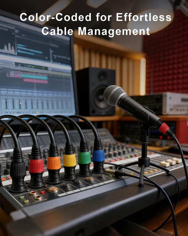 Alt view image 7 of 7 - 4Pack 6ft ColorCoded XLR Cables, Male to Female Microphone Cable | OFC OxygenFree Copper Mic Cord, Professional Microphone Cord for Mixer, Amp, Podcast, Stage & Recording Studio Equipment