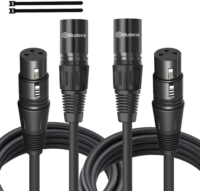 Main image of XLR Cable 2-Pack 6FT, 3-Pin Male to Female Mic Cables, Balanced Audio Cord for Microphone, Mixer, PA Speakers, Studio, Stage
