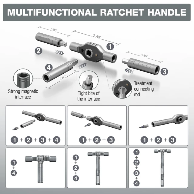 Alt view image 5 of 7 - 43 in 1 Magnetic Ratchet Screwdriver Set, Multi-Function DIY Mini Ratchet Screwdriver Set, Repair Tool With Detachable Handle, Small Screw Driver Home Repairs, DIY Projects, and Electronics Ect