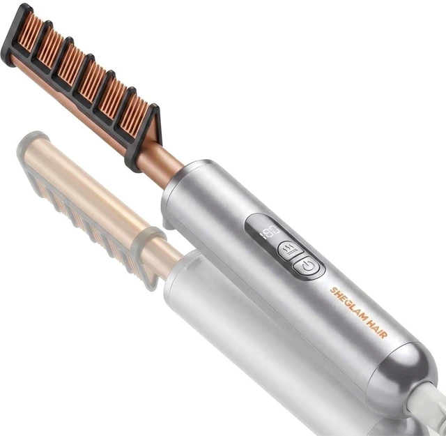 Main image of Hot Comb Straightener Brush for Black Women Hair 30s Fast Heating, 5 Temperature Settings, Dual Voltage, for Wigs, Insulated Protection Styler with Gloss Pro Coating