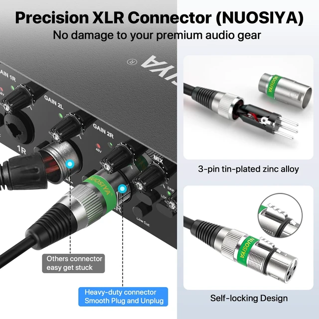 Alt view image 4 of 6 - XLR Cables 3FT 4 Pack, Balanced 3 Pin XLR Male to Female | Color Coded, Low Noise, Dual Shielded OFC XLR Microphone Cable, metal connectors, for Studio, mixers and speakers, DMX Cable