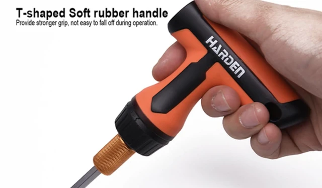 Alt view image 4 of 6 - 46 Piece Ratchet Screwdriver Set - Pro T Type Ratchet Screwdriver with Quick Release - Magnetic Tips includes Phillips, Slotted, Hex,Torx,Pozi,Square - 4-10mm Socket Set - Ergo Handle