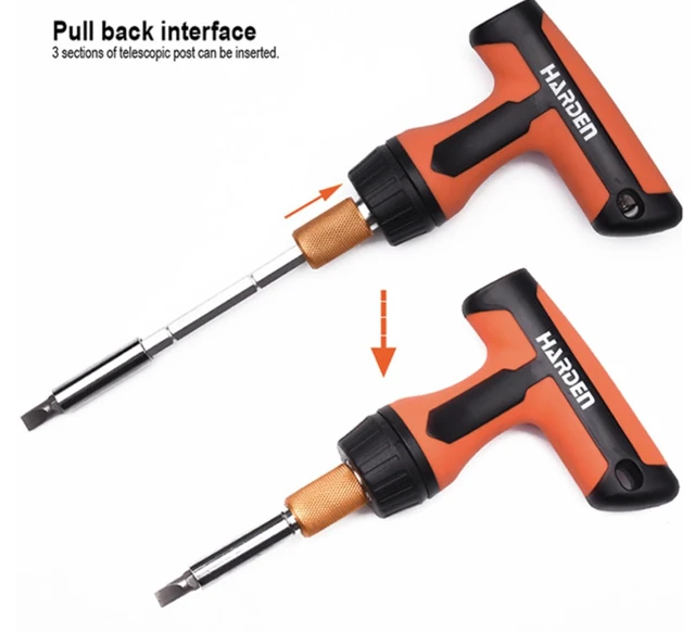 Alt view image 5 of 6 - 46 Piece Ratchet Screwdriver Set - Pro T Type Ratchet Screwdriver with Quick Release - Magnetic Tips includes Phillips, Slotted, Hex,Torx,Pozi,Square - 4-10mm Socket Set - Ergo Handle