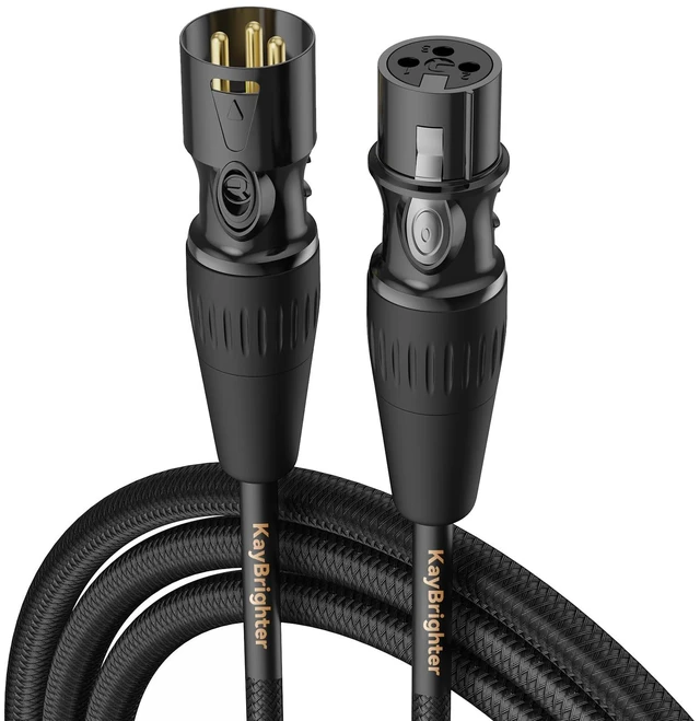 Main image of XLR Cables 15ft Balance Microphone Cable 99.99% OFC, Rean-Neutrik Gold Connectors, Premium Male to Female XLR Mic Cord, Noise-Free Hi-Fi XLR Cable Durable Nylon Braided for Recording