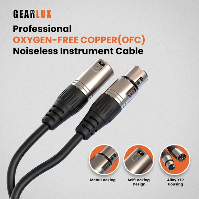 Alt view image 2 of 7 - XLR Microphone Cable, Fully Balanced, Male to Female, 25 Feet - 2 Pack
