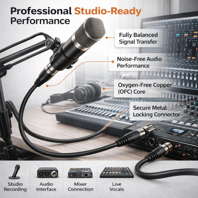 Alt view image 3 of 7 - XLR Microphone Cable, Fully Balanced, Male to Female, 25 Feet - 2 Pack