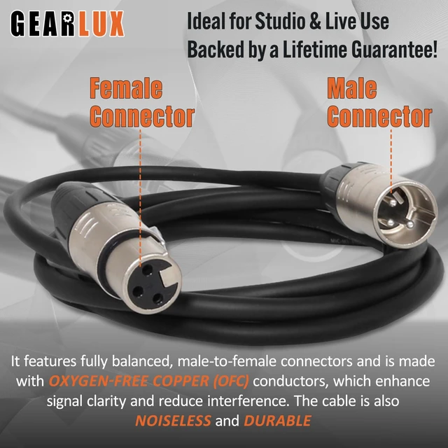 Alt view image 4 of 7 - XLR Microphone Cable, Fully Balanced, Male to Female, 25 Feet - 2 Pack