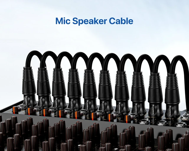 Alt view image 6 of 7 - XLR Cables 1.5 Ft 10 Packs - Male to Female Microphone Cable Mic Cable | With 3-Pin Balanced Shielded XLR Speaker Cables for Microphones, Radio Station, Stage Lighting