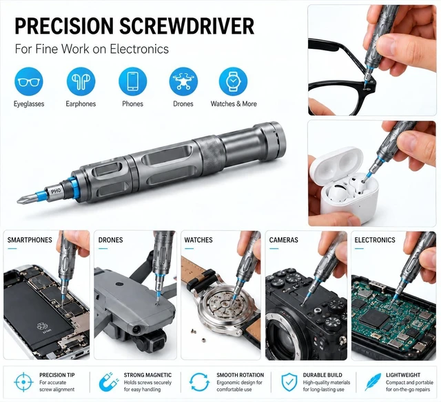 Alt view image 4 of 7 - 66 in 1 Ratcheting Screwdriver Set, 58-Tooth T-Handle with Pad | Repair Kit for Electronics, Laptop, PC, Game Console, Furniture, Bike