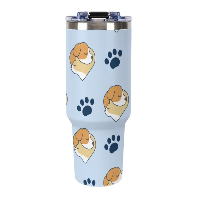 Alt view image 4 of 7 - HERCHA Cute Sleeping Dog Print Insulated Tumbler with Handle, Lid and Staw LeakProof Vacuum 40oz Stainless Steel Coffee Travel Mug LargeCapacity Reusable Water Cup for Women Men Birthday Gifts