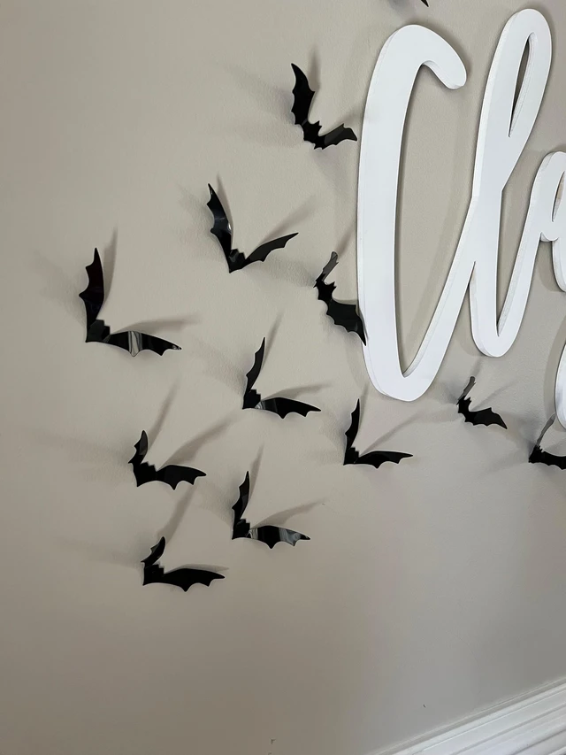 Alt view image 5 of 5 - LUDILO 100Pcs Bats Halloween Decorations: Halloween Bats Wall Décor Sticker