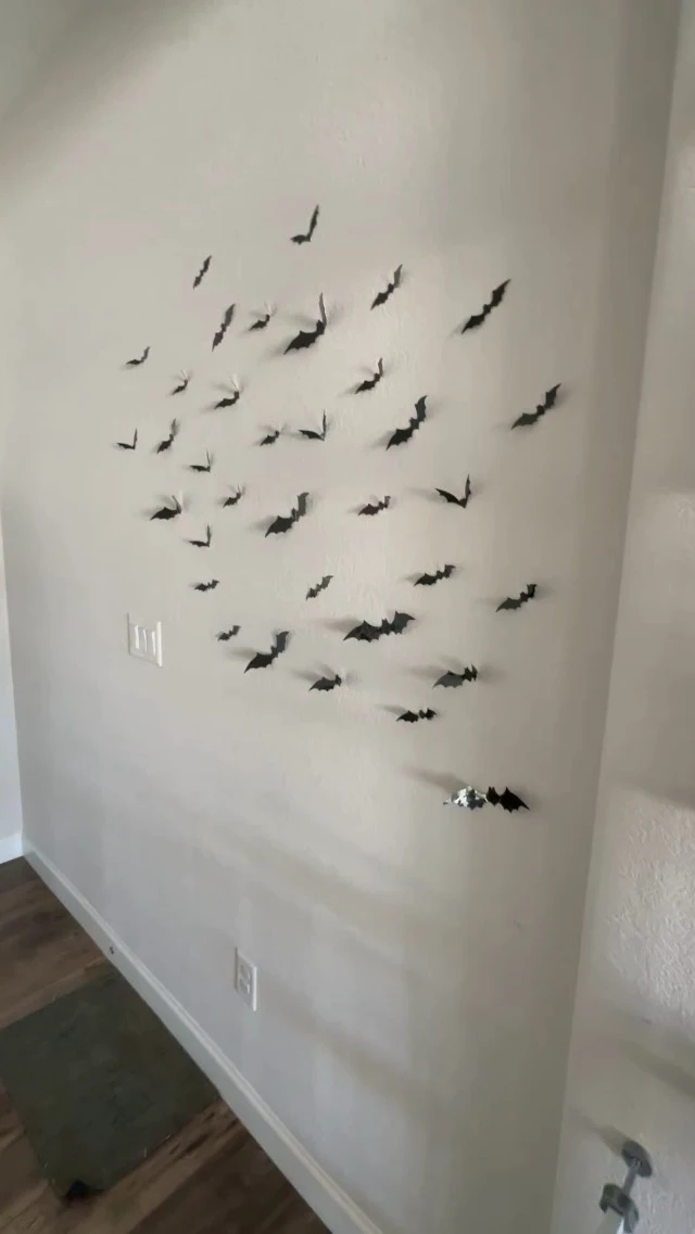 Alt view image 4 of 5 - Bats Wall Decor, 120 Pcs 3D Bat Stickers Halloween Decorations for Home