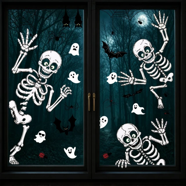 Main image of Halloween Window Clings Decor Halloween Decorations Skeleton Ghost Stickers