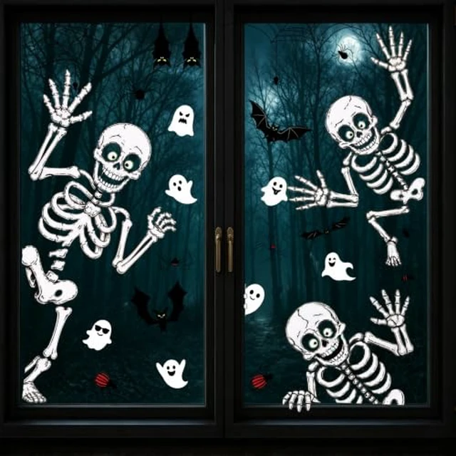 Alt view image 2 of 6 - Halloween Window Clings Decor Halloween Decorations Skeleton Ghost Stickers