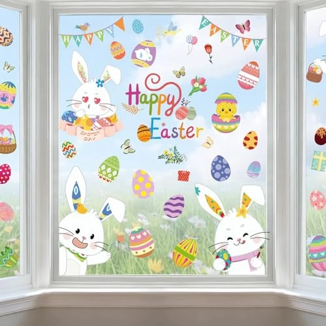 Alt view image 4 of 6 - Halloween Window Clings Decor Halloween Decorations Skeleton Ghost Stickers
