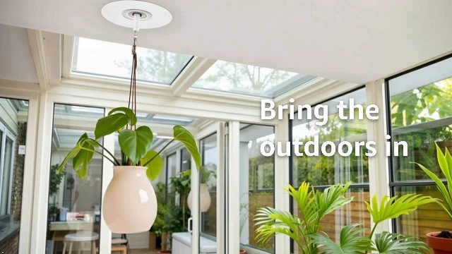 Alt view image 2 of 4 - Adhesive Ceiling Hooks with Safety Clasp, Stick-On Wall Hooks for Plants, Wind Chimes, Home Storage and Bathroom Decor