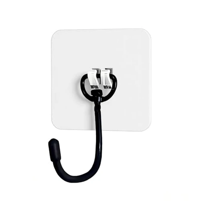 Alt view image 2 of 2 - 2 Packs Large Hooks for Heavy-Duty Hanging 44Ib(Max) Wall Hangers - No Nails, Self-Adhesive Traceless, Waterproof Rustproof, Bathroom Kitchen Home Use