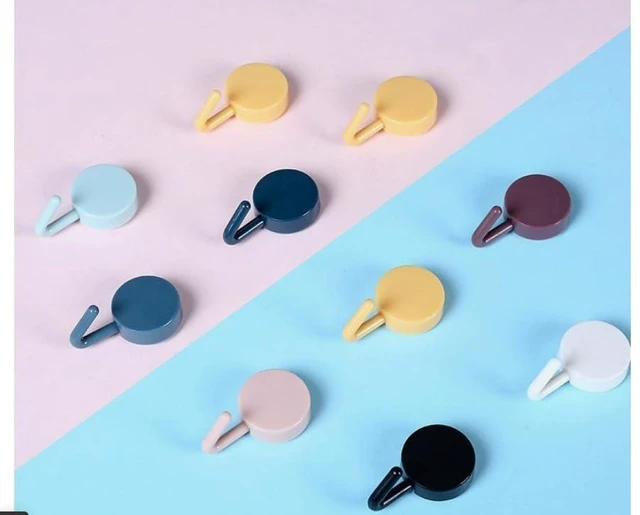 Main image of Macaron Colorful Hooks, No-Drill Adhesive Hooks, (10 Pack)