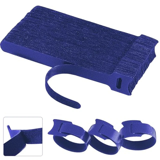Alt view image 4 of 5 - 60 PCS 6 Inches Reusable Cable Ties, Adjustable Cord Straps, Cable Organizer, Cord Wrap and Hook Loop Cords Management - Black