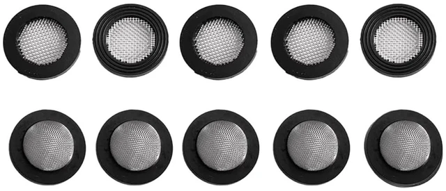 Main image of 10 Pieces Stainless Steel Filter Hose Washers Inlet Hose Screen Washer Repair Kit for 5/8 inch Washing Machine and 3/4 inch Garden Hose Connector, Black