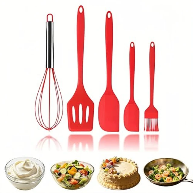 Alt view image 3 of 3 - 6-Piece Silicone Spatula Set, Heat Resistant Up to 230°C, Non-Scratch Non-Stick Cookware, Seamless One-Piece Design,with Pastry Brush for Baking Cooking Mixing (Black)