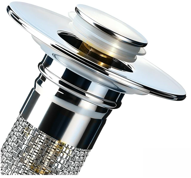 Main image of Sink Stopper Hair Catcher, Pop-up Sink Drain Strainer with Removable Stainless Steel Strainer Basket Hair Catcher, Bathroom Sink Strainer for Bathroom Sink Stopper Replacement(1PCS)