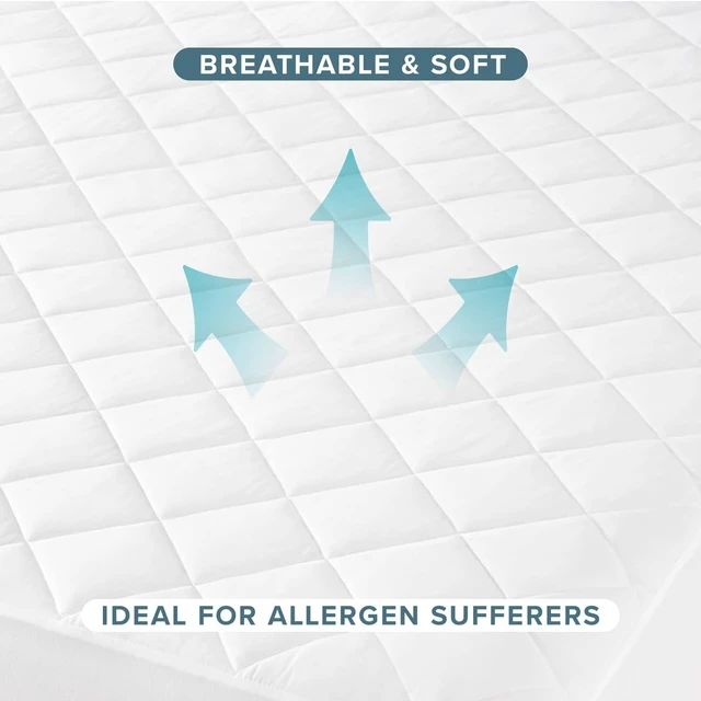 Alt view image 7 of 7 - Quilted Twin XL Mattress Pad | Twin Extra Long Fitted Mattress Cover, Quilted Breathable Protector Topper Pad, Fits 8-16 Inches Deep, Washable, Dorm Beds