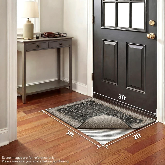 Alt view image 7 of 7 - Non Slip Rug Pad Gripper for Hardwood Floors, Anti Skid Mat, 2x3 Ft | Strong Grip Pads Keep Rugs Safe and in Place for Tile and Vinyl, Carpet Liner Grippers Under Area Rugs