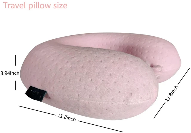 Alt view image 3 of 5 - Neck Pillows for Sleeping, Memory Foam Travel Pillow, Pink | U Shaped Travel Neck Pillow, Neck and Head Support, Comfortable, Portable, for Airplanes, Trains, Self-Driving Cars