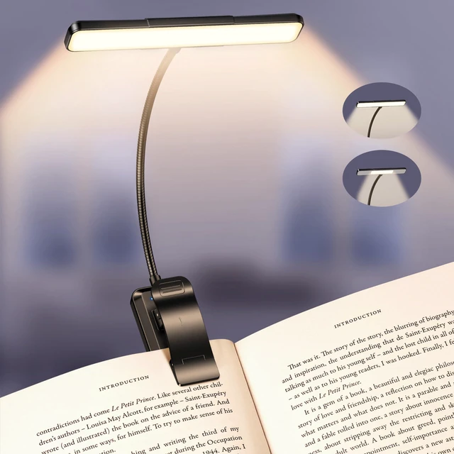 Main image of Gen 2 Book Light for Reading- 32 Eye Caring Full Spectrum LED | 5 Colors & 5 Brightness, Adjustable Wide/Narrow Beam, Upgrade 1500mAh Long-Lasting Rechargeable Clip on Light for Book Lovers