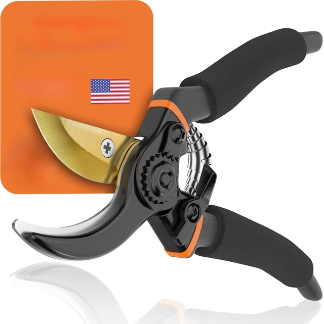 Main image of Premium Bypass Pruning Shears for Gardening, Heavy Duty Ultra Sharp Blade | Pruners with Soft Cushion Grip Handle, Japanese Grade High Carbon Steel Blade, Cuts Through Anything in Your Yard