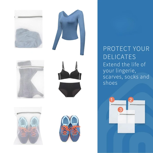 Alt view image 2 of 6 - 3Pcs Durable Honeycomb Mesh Laundry Bags for Delicates 12x16 Inches | (3 Medium)