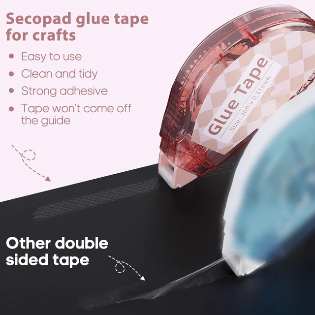Alt view image 2 of 5 - Scrapbook Tape, Glue Tape for Crafts, 4 Pack, Light-Colored Shell | 0.3IN x 26FT, Sticky & Safe, Double Sided Tape for Crafts, Scrapbooking Junk Journaling Supplies, For School Office Teachers