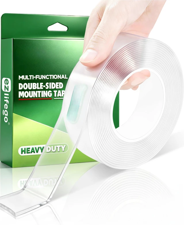 Main image of Heavy Duty Invisible Bond Nano Double Sided Mounting Tape, 9.85FT | Nano-Tech, Holds up to 72 lbs, All-Purpose, Instant Hold, Industrial-Strength Adhesive, Indoor & Outdoor Decor,Back to School