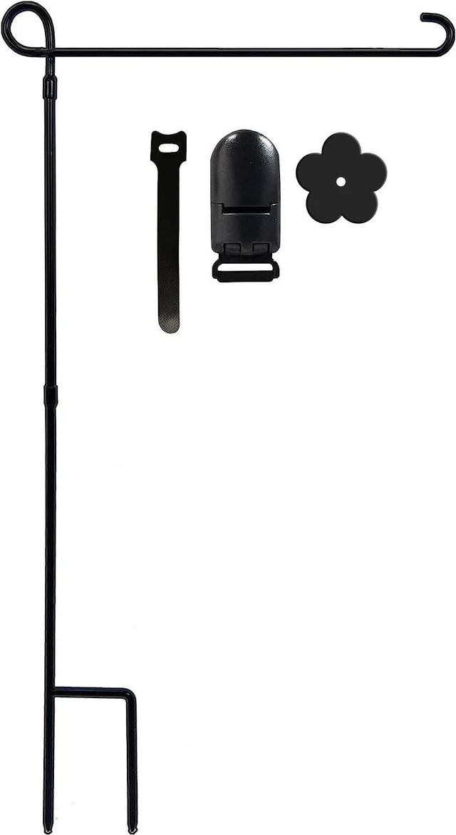 Main image of Garden Flag Holder Stand, Premium Yard Flag Holder Weather-Proof Metal Powder-Coated Flagpole with Clip and Stopper for Christmas Garden Flag, Outdoor Garden Decor Decoration