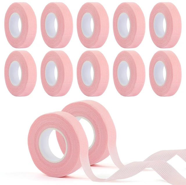Main image of Lash Tape for Eyelash Extensions,Tape, Tech Supplies, Pink | 12 Rolls, 9 m/roll, Breathable & Skin-friendly, Thin Micropore Fabric, Good Adhesive, Easy to Tear and Remove, for Lash Tech